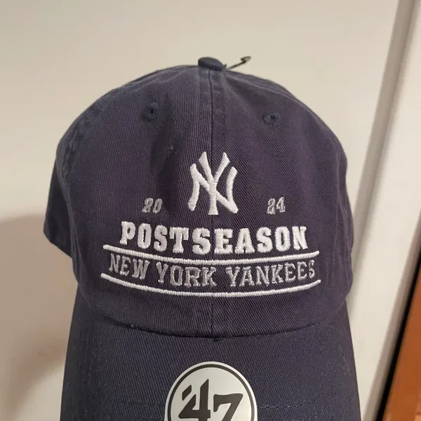 ‘47 Adult 2024 MLB Postseason New York Yankees Navy Cleanup Baseball Hat NWT - Image 3
