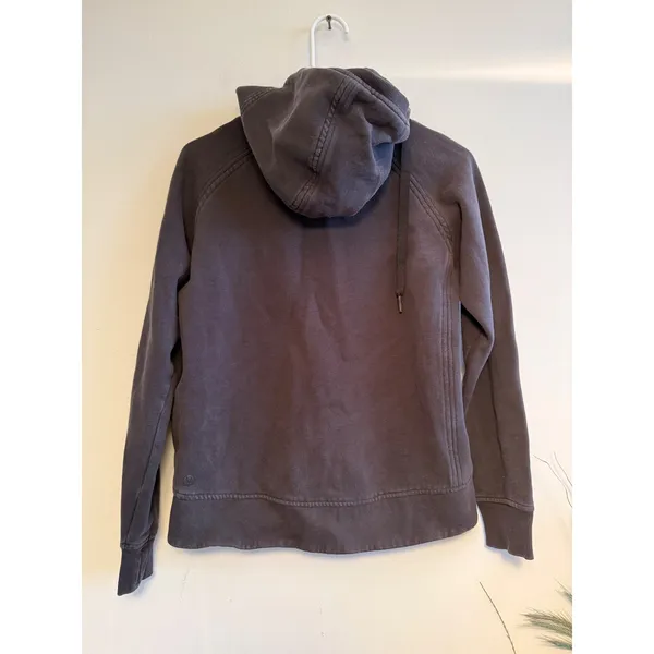Lululemon Scuba Full Zip Hoodie Dark Charcoal Faded Black Fleece Size‎ 6 - Image 3