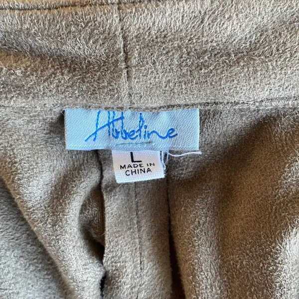 ABBELINE Jacket Womens Sz Large TanFaux Suede Draped Southwestern Bohemian - Image 7