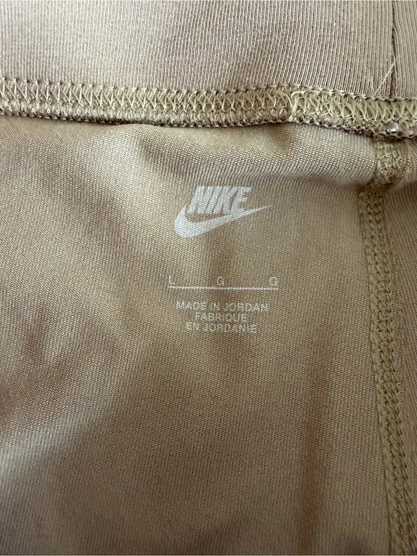 Nike Women's Tan Bike Shorts with White Swoosh - Image 2