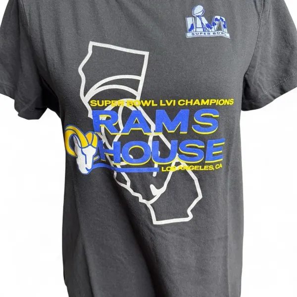 Nike Rams Super Bowl LVI Champions Tee Small Gray NFL - Image 4