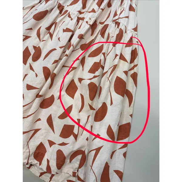 ASTR Marlene rust abstract midi Dress Small - Image 8