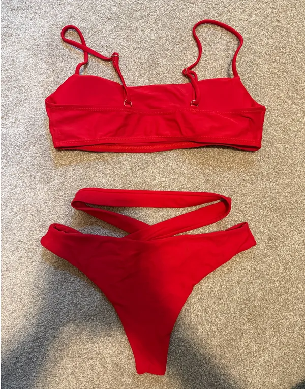 Zaful Red Strappy Bikini Set - Image 4