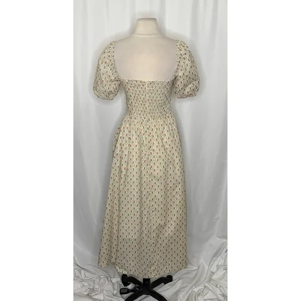 O.P.T.‎ One Pretty Time River Smocked Floral Midi Dress Puff Sleeves X-Small - Image 7