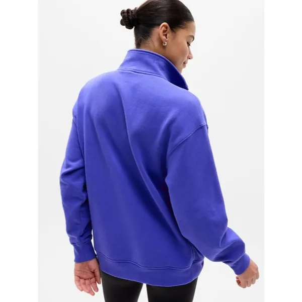 New Athleta XS Forever Fleece 1/4 Zip Sweatshirt Borealis Purple X-Small - Image 3