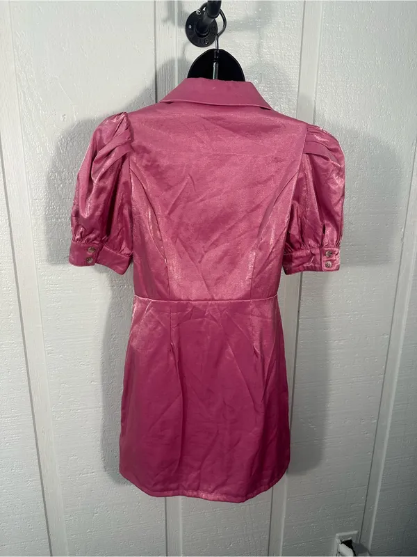Fate Pink Puff Sleeve Dress Size Small EUC - Image 8