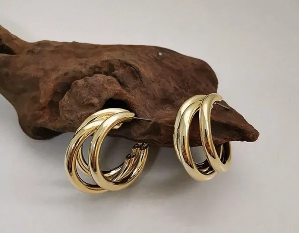 Chunky Open Gold Hoop Earrings for Women - Image 2