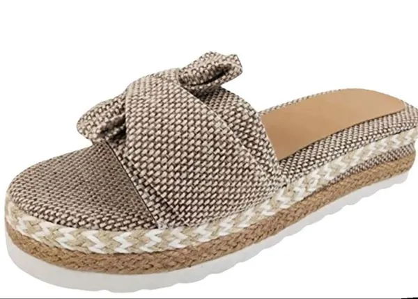 Nwot!Awesome burlap look slip on sandals - Image 5