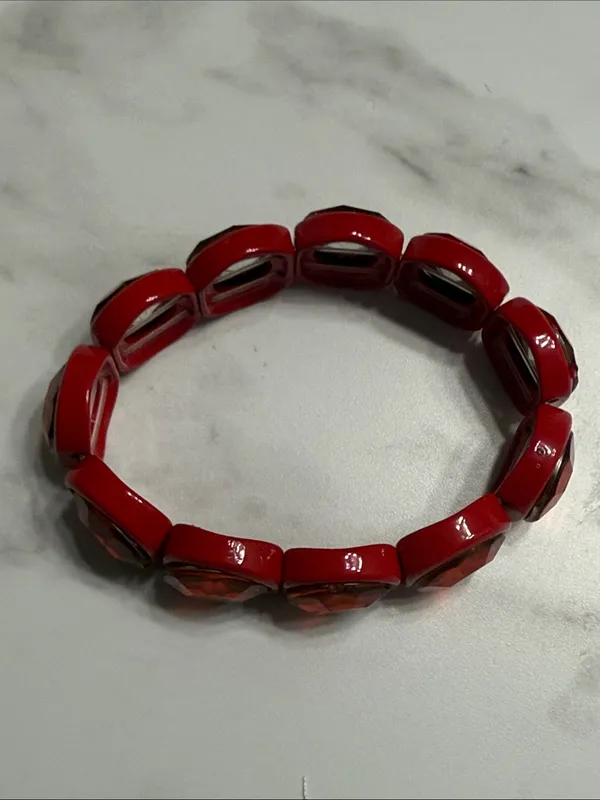 Unbranded Red Rhinestone Stretch Bracelet Fashion Jewelry New - Image 3