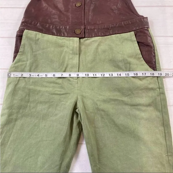 What Goes Around Comes Around Womens Green Tempest Straight Leg Overalls Medium - Image 9