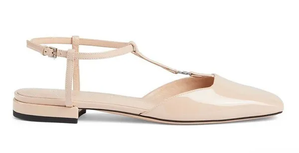 Double G patent-finish T-Strap ballerinas Ballet Flat Size 35.5 - Image 2