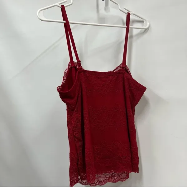 Madden Girl Lace Cami Top Size XL red Floral adjustable straps sexy camisole - Image 2