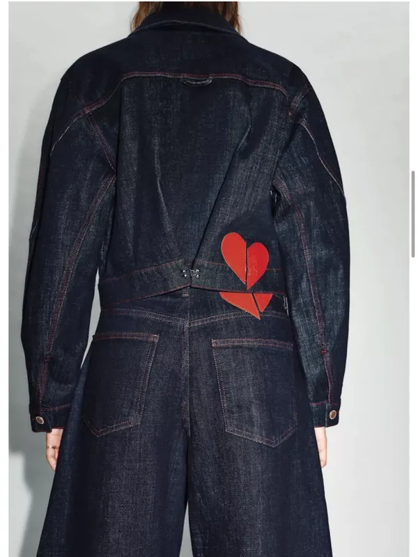 Zara shoulder pad denim jacket. XS - Image 2