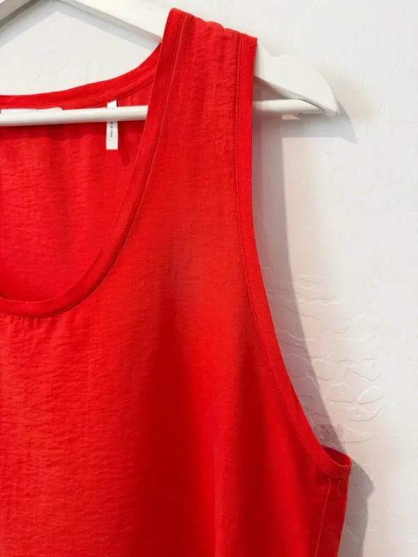 Bldwn‎ Alma Top Size Large Red Blood Moon Scoop Neck Tank Quiet Luxury Capsule - Image 3