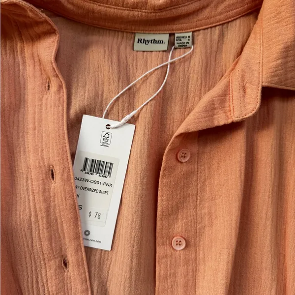 Rhythm New Ray Oversized Shirt Pink - Image 5
