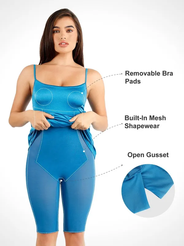 New popilush Shapewear Shine Slimming Tummy Control Maxi Slip Dress size large - Image 2