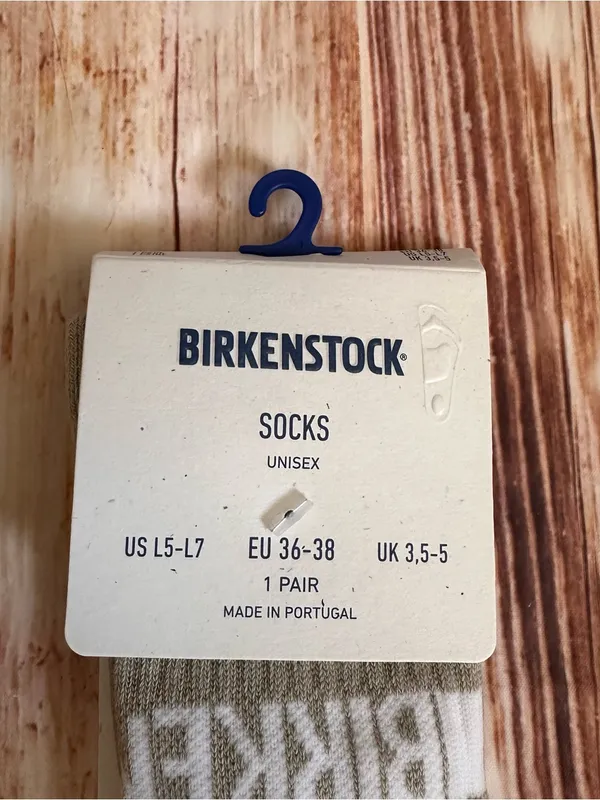 Birkenstock Light Gray Unisex Cotton Crew Stripe Socks Size Women’s 5-7 - Image 3