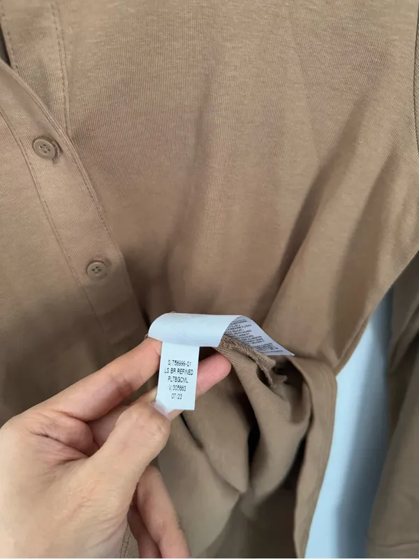 Banana Republic XS Camel Tan Crew Neck Fitted Cardigan Office Work Career - Image 3