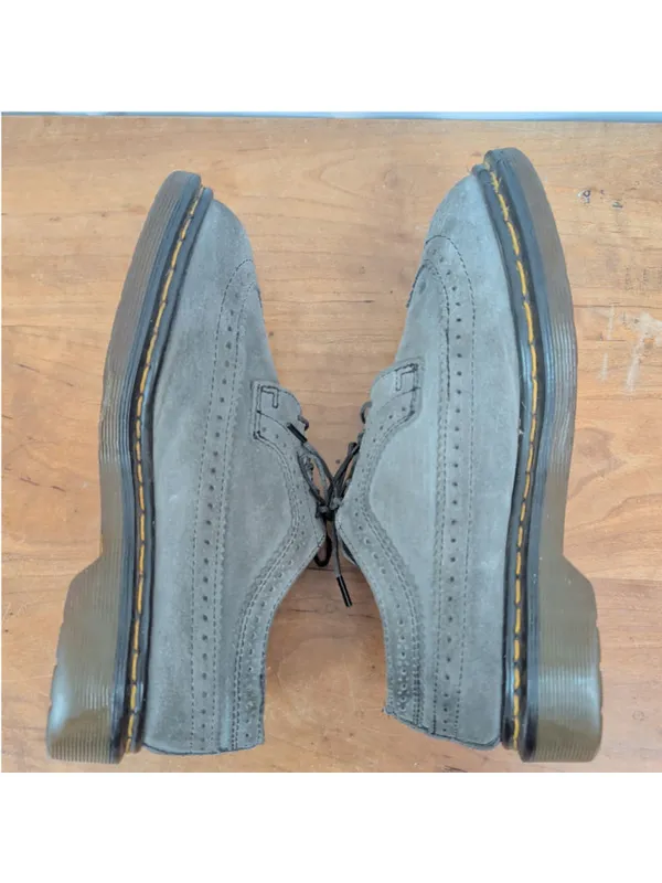 Vintage UK Made Dr. Martens AW 009 Grey Suede Wingtip Brogues UK 6 - Image 5