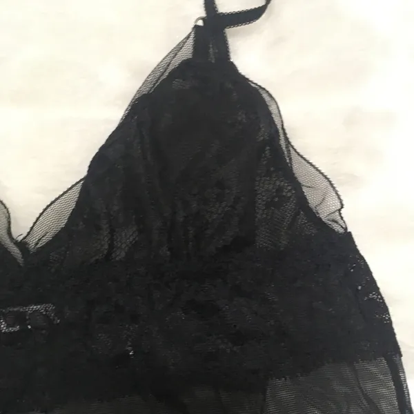 Victoria's Secret Black Lace Mesh Lingerie S - Image 4