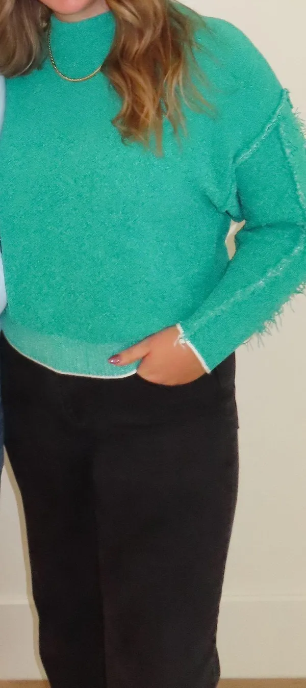 Zenana Green Turtle Neck Sweater - Image 3