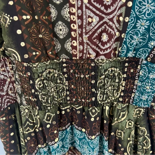 Rabbit Rabbit Rabbit Tribal Boho Printed‎ Chiffon Batwing Asymmetrical Hem Dress - Image 16