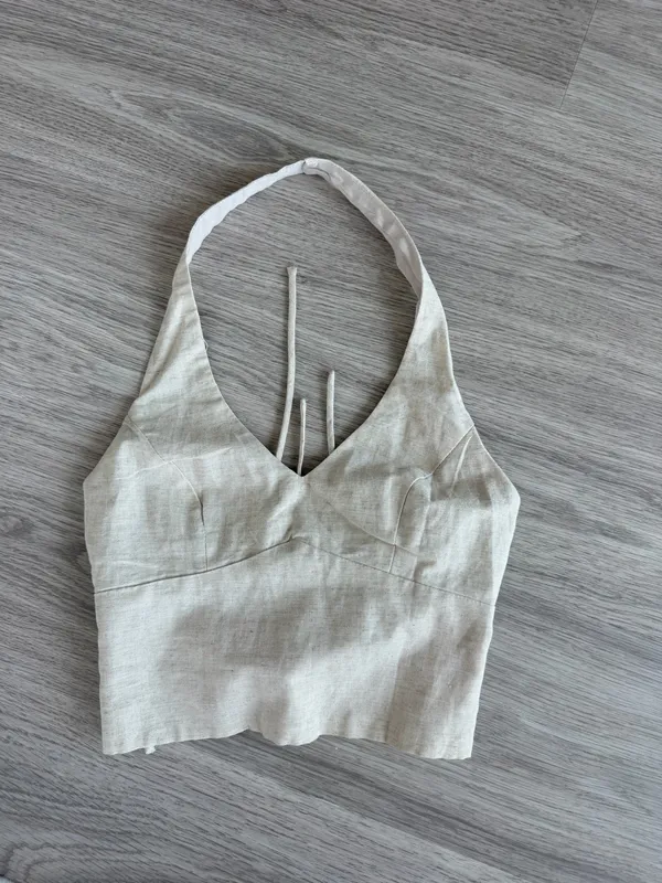 White Fox Halter Crop Top - Image 2