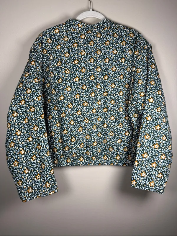 Quilted Floral Jacket Cropped Sz XXL Fall, Autumn, Cottagcore Boho, Cozy - Image 4