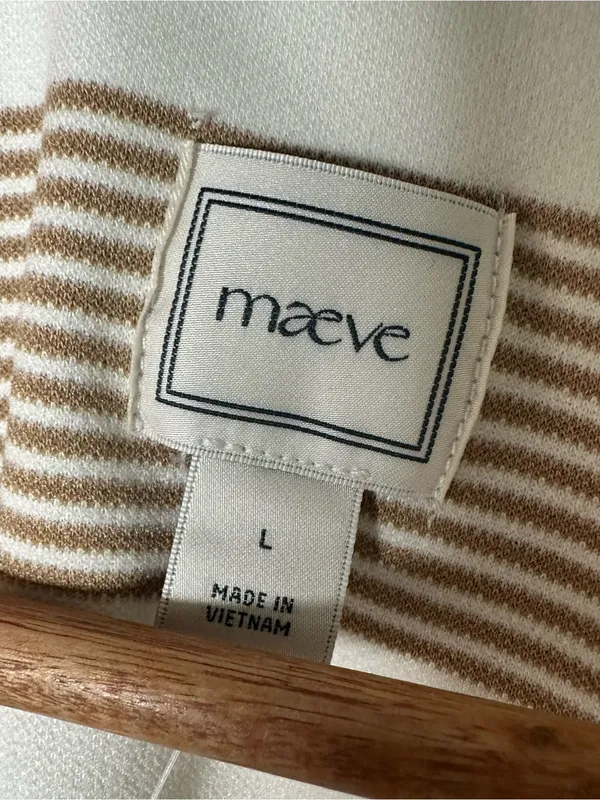 Maeve Anthropologie NWT Striped V-Neck Faux Wrap Sleeveless Top Size Large - Image 7