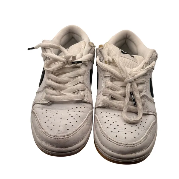Nike Dunk Low White Black SZ 6 Classic Retro Leather Sneakers Casual Streetwear - Image 2