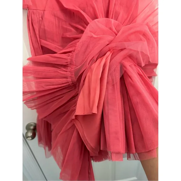 Ivy City Co Serine Dress Women’s Size Small Pink Ruffle Tiered Bows Sweetheart - Image 4