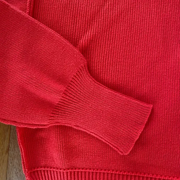 Zenana red boxy fit ribbed sweater pullover - Image 3