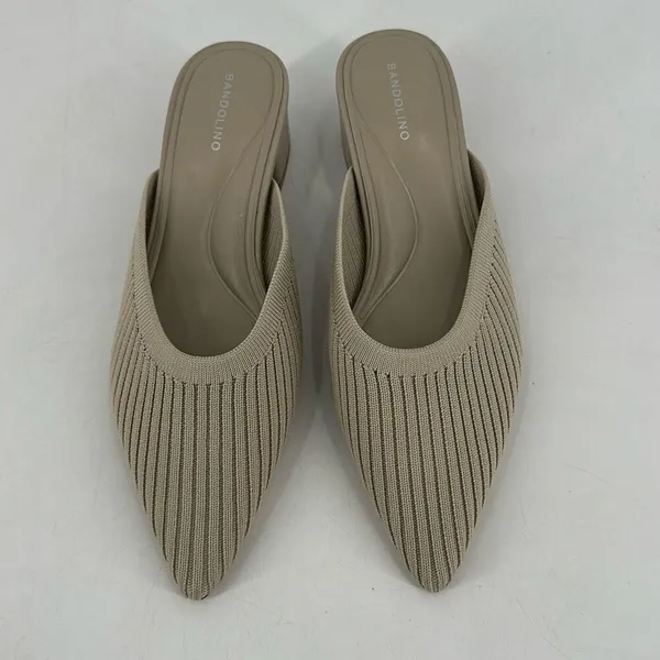 NWOT Bandolino Women's Teddy Knit Slip On‎ Mule Heels Tan Size 9 - Image 4