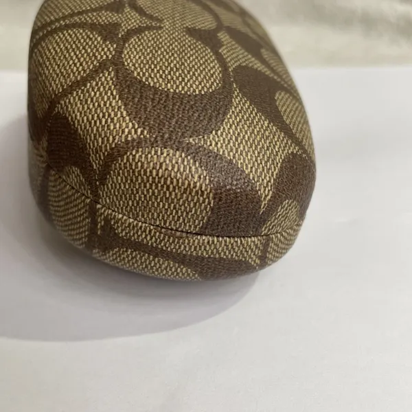 Coach signature C print hard clamshell sunglasses case in brown LARGE - Image 3
