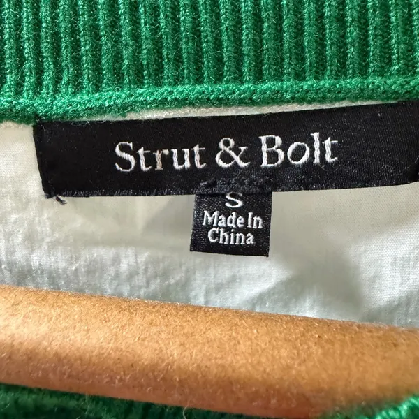 Strut & Bolt Green Sweater with Ruffle Accents - Image 3