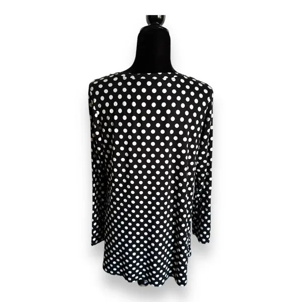 PopYoung Womens Top Sz L Black White V-Neck Long Sleeve Soft Knit NEW‎ - Image 4