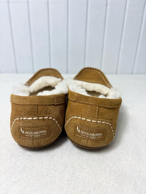 Koolaburra‎ By UGG Tan Suede Slip-On Slippers with Cream Sherpa Lining Size 7 - Image 3