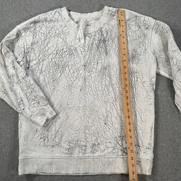 Lululemon Perfectly Oversized Crew Sweatshirt Women's 8 White/Gray Pattern - Image 5
