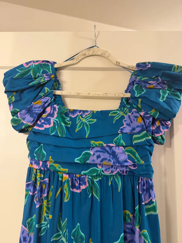 Peach Love California Teal Floral Maxi Dress - Image 4