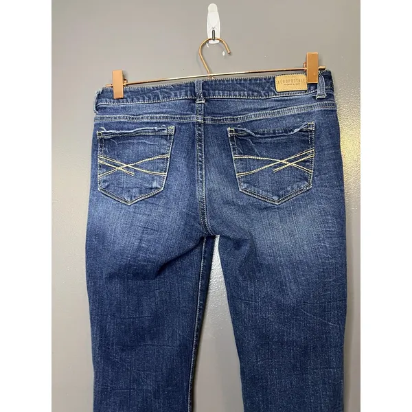 Aeropostale Skinny Jeans Womens 6 Medium Wash Blue Distressed Stretch Denim - Image 5