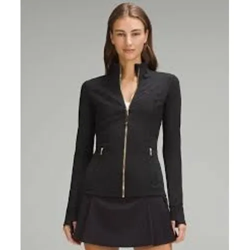 Lululemon Women Jacket 4 Black Define Gold Zip Slim Fit Luon Thumbholes - Image 3