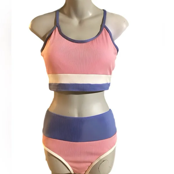Adisputent Womens High Waisted Bikini Crop Top Sporty 2-Piece Bathing Suit - Image 7