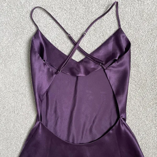 Victoria's Secret Lingerie Nightgown Dress Purple Silky 100% Polyester Size XS - Image 4