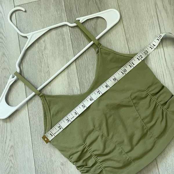 Free People Tank Top ruched crop good karma womens Green (xsmall small) workout - Image 4