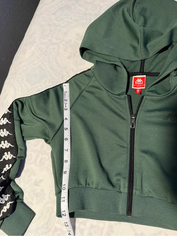 Kappa women cropped green jacket size S - Image 12