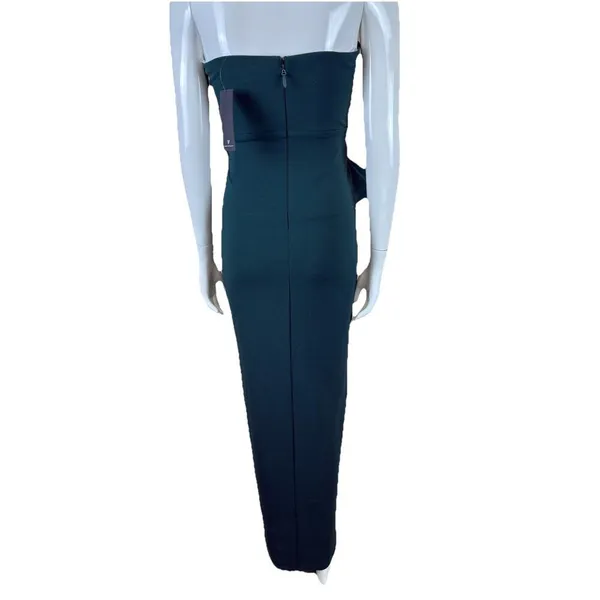 Lulus Teal Blue Strapless Maxi Dress With Split Front Hem Formal Gown XS NWT - Image 5