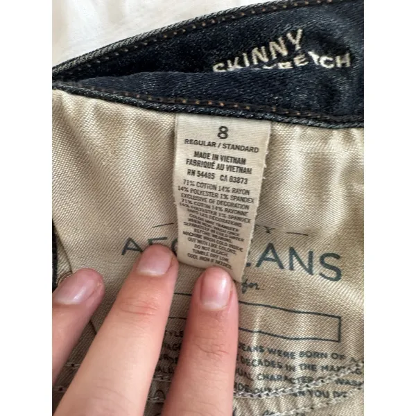 American Eagle Jeans Skinny Super Stretch Blue Women's 8 Regular Dark Wash - Image 6