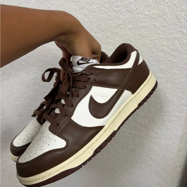Nike Men's Chocolate Brown and White Sneakers - Image 4
