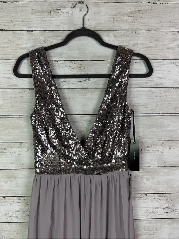 Lulus Elegant Encounter Pewter Sequin Maxi Dress Size Small - Image 5