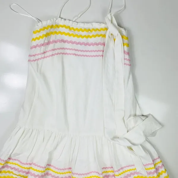 Lisa‎ Marie Fernandez x Target White Ric Rac Linen Mini Dress Size XXS - Image 4